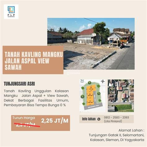 Tanah Kavling Shm Pekarangan Kalasan Mangku Jalan Aspal View Sawah Di