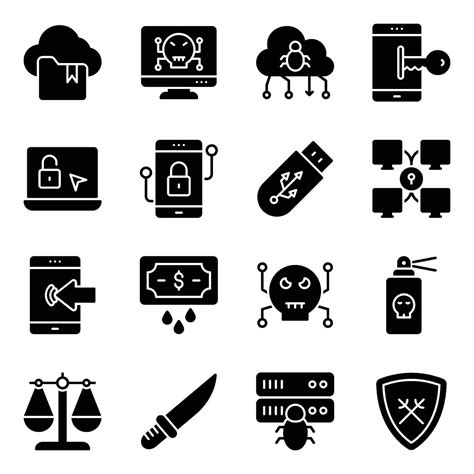 Pack Of Hacking And Cybercrime Icons 36232886 Vector Art At Vecteezy