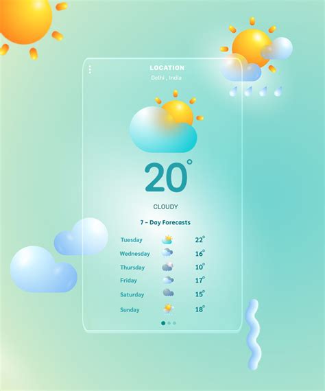 Weather App Ui Design Weather Widget Behance