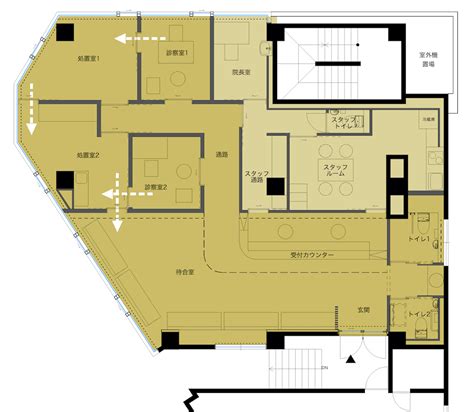 精神科心療内科医院メンタルクリニック診療所の間取りプラン設計図 北島建築設計事務所