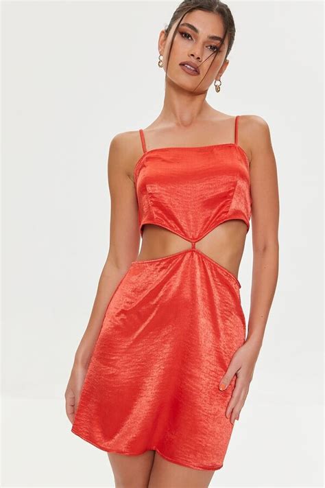 Forever 21 Satin Cutout Mini Dress Shopstyle