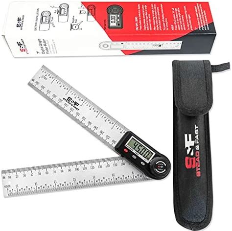 Forogore Stainless Steel Protractor Degrees Two Arm Ruler