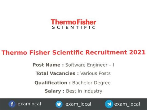 Thermo Fisher Recruitment Various Software Engineer I Jobs