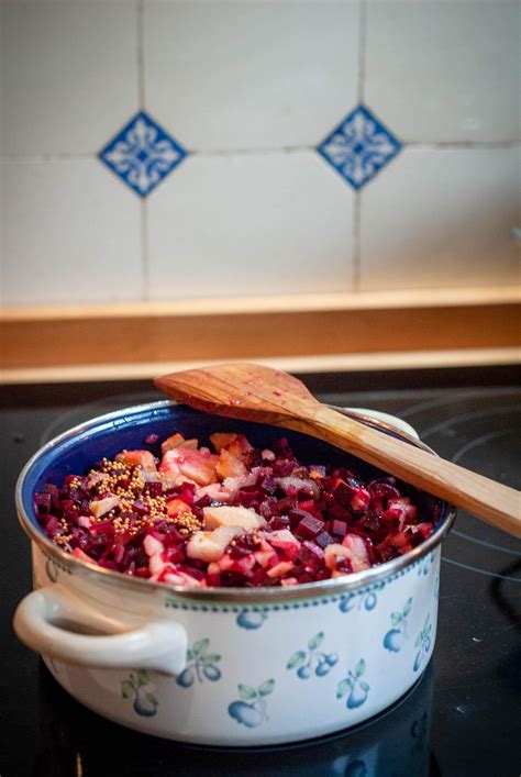 Rote Bete Apfel Chutney süß herb lecker Ein Stück Arbeit