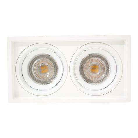 2x Spot Duplo Recuado Embutir 4 Led Par20 7w Branco Frio Sistema