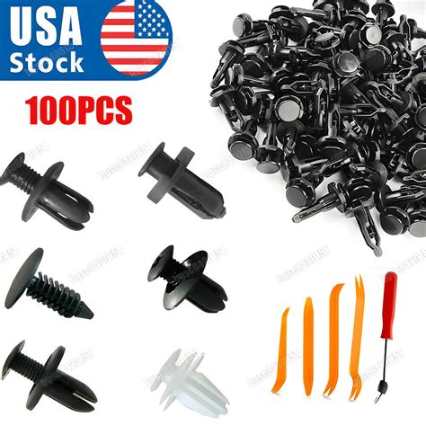 100pc 4Tool Bumper Clips Auto Car Hole Plastic Rivets Fastener Fender