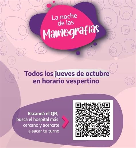 Hospitales de la provincia realizarán La Noche de las Mamografías