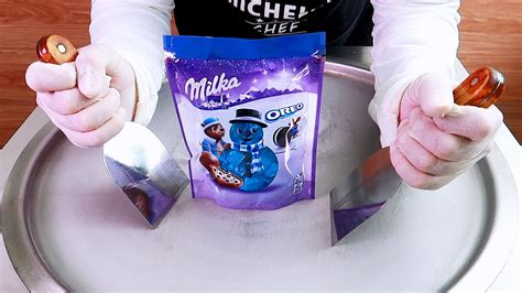 Milka Oreo Chocolate Ice Cream Rolls Street Food