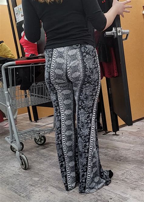 Innocent Brunette Trying On Pattern Yogas Spandex Leggings Yoga Pants Forum