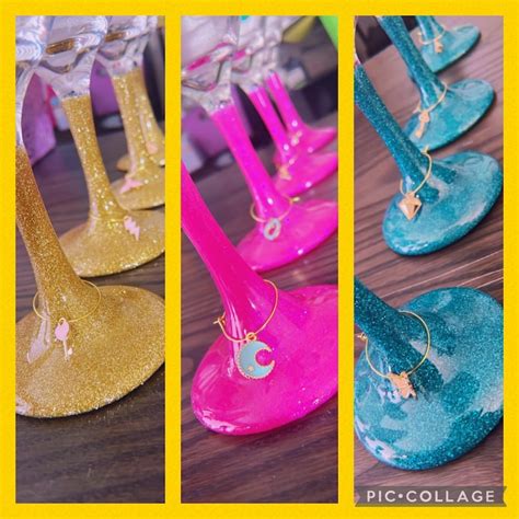 Birthday Squad Birthday Queen Glittered Wine Glasses Etsy