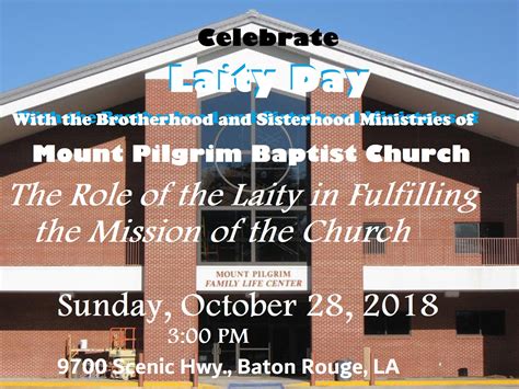 Mount Pilgrim Sisterhood Ministry Laity Day Reminder