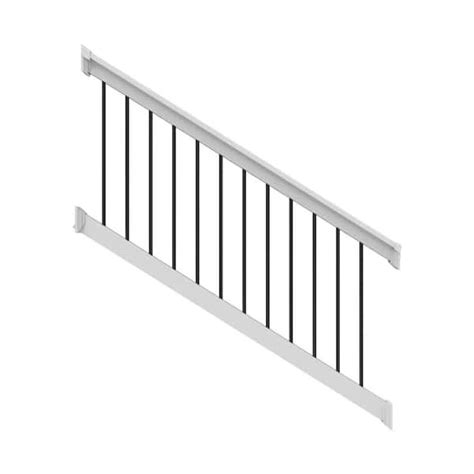 Rdi Finyl Line 6 Ft X 36 In H 28 Degree To 38 Degree T Top Vinyl Stair Rail Kit In White