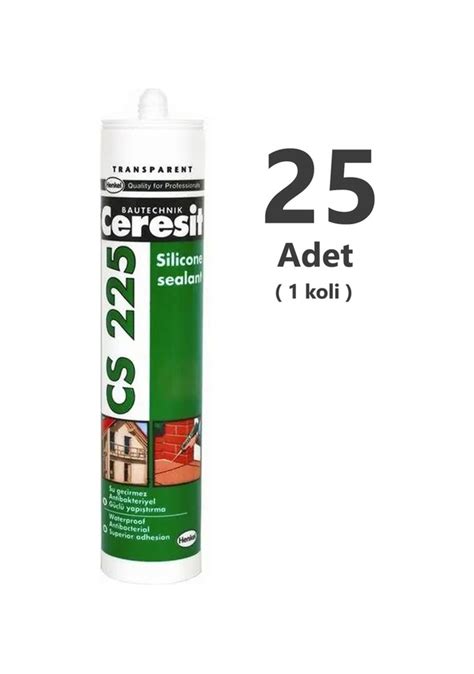 Ceresit Cs 225 Şeffaf Silikon 280 Gr 25 Adet 1 Koli Şeffaf Şeffaf