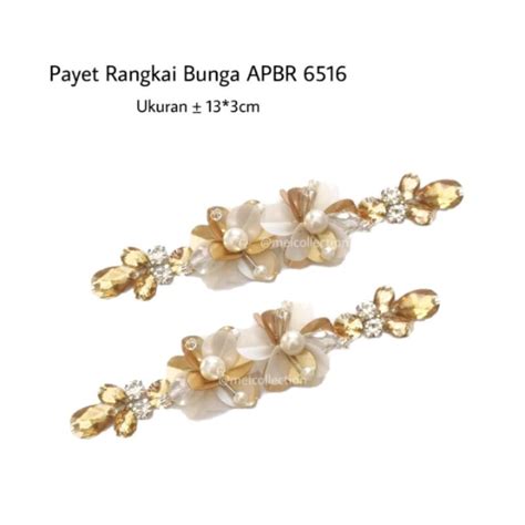 Jual Payet Rangkai Bunga 3d Apbr Kompilasi Gold Series Payet Jahit