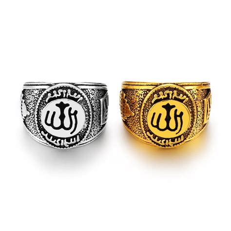 Мусульманские кольца для Для мужчин Нержавеющая сталь Античная Цвет ...