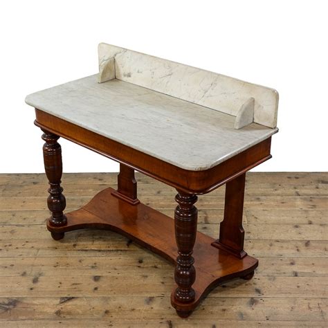 Antique Victorian Mahogany Washstand With Marble Top 1025706