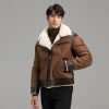 Denny Dora Men S Brown Shearling Jacket Flight Jacket B3 Shearling