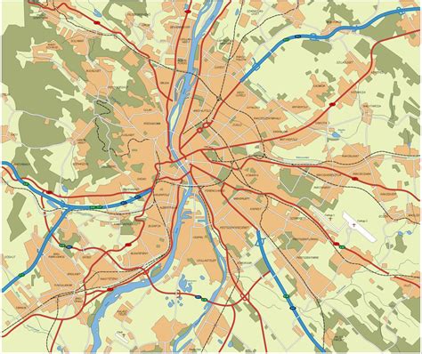 Large detailed map of Budapest city. Budapest city large detailed map ...