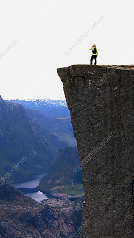 Woman On A Cliff Stock Video Clip K002 2848 Science Photo Library