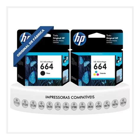 Kit Cartuchos Hp 664 Preto Color 1115 2136 2676 3636 3776 Frete grátis