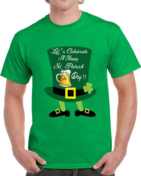 Lets Celebrate A Happy St Patrick Day T Shirt T Shirt Shirts Mens Tops