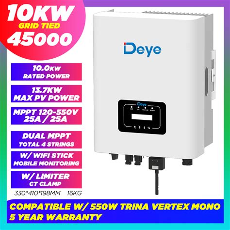 DEYE Grid Tie Solar Inverter 3 6kw 5kw 6kw 8kw 10kw Shopee Philippines