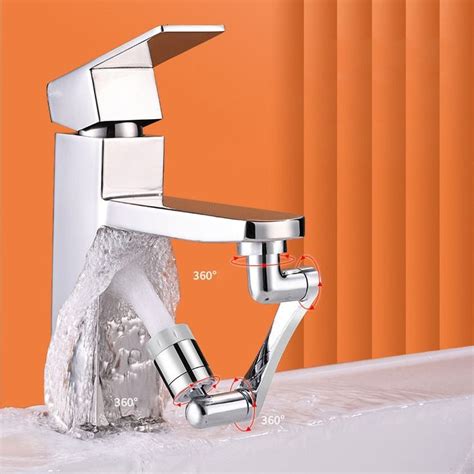 Stainless Steel Universal 1080 °swivel Sink Faucet Single Mode Effluent Faucet Extender