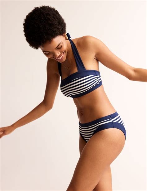 Santorini Bikini Top French Navy Ivory Stripe Boden Eu