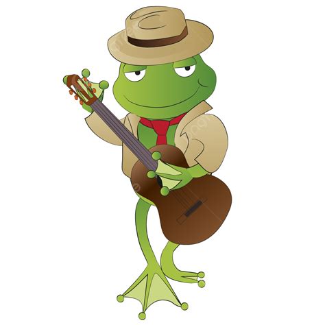 Rana Musico Con Guitarra Y Sombrero PNG Rana Rana Verde Sombrero