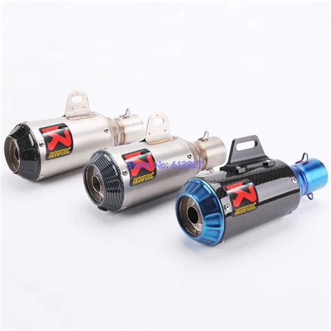 Universal Inlet 51mm Stainless Steel And Carbon Fiber Motorcycle Akrapovic Exhaust Muffler Pipe