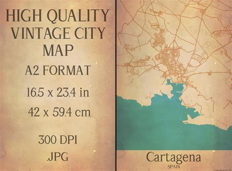 Vintage Map Cartagena Spain Graphic By Mappingz · Creative Fabrica