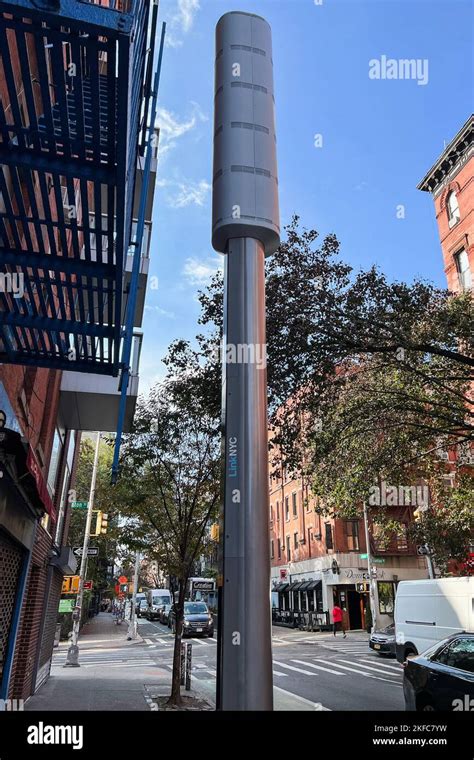 A 5G Wireless Tower Is Seen On Clinton Street On The Lower East Side In