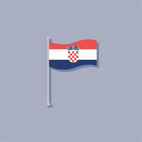 Ilustración de la plantilla de la bandera de croacia Vector Premium