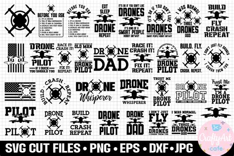 Drone Svg Bundle Cricut Drone Pilot Gráfico Por Craftyartcafe