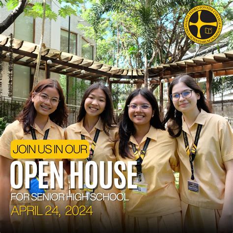 Open House For Senior High School Saint Pedro Poveda College P