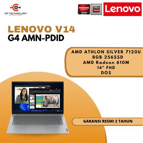 Jual Lenovo V G Amn Pdid Amd Athlon Silver U Gb Ssd Fhd