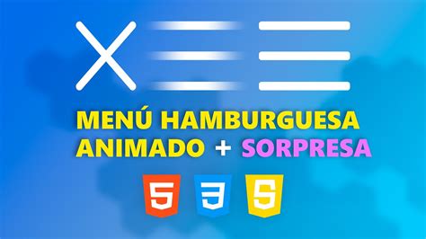 Como Hacer Men Hamburguesa Animado Sorpresa Html Css Js Youtube