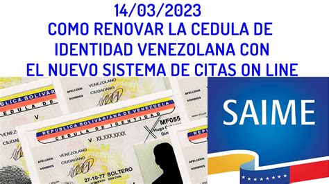 Como Renovar La C Dula Venezolana Con El Nuevo Sistema De Cita En La