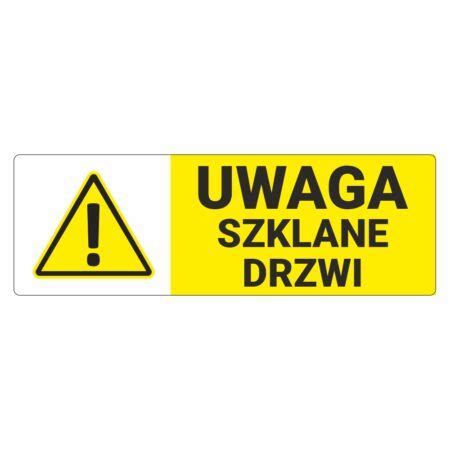 Uwaga Szklane Drzwi Naklejka Tabliczka Sklep Z Naklejkami