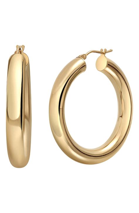 14k Gold Chunky Hoop Earrings Editorialist