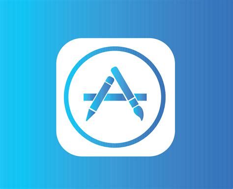 App Store Icon Logo Phone Apple Symbol White Design Mobile Vector Illustration With Blue