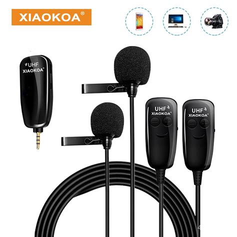 I V Xiaokoa Dual Uhf Lavalier Microphone Portable Wireless Microphone