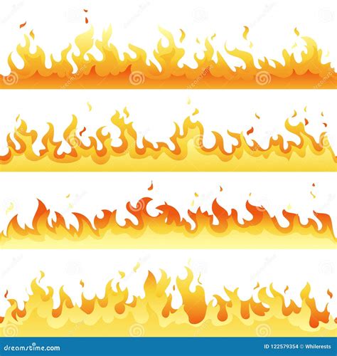 Grupo Quente Sem Emenda Da Chama Do Fogo Cole O Da Luz Do Fogo Do