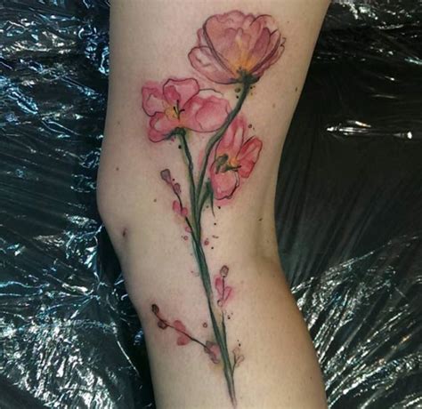 36 Stunning Watercolor Flower Tattoos - TattooBlend