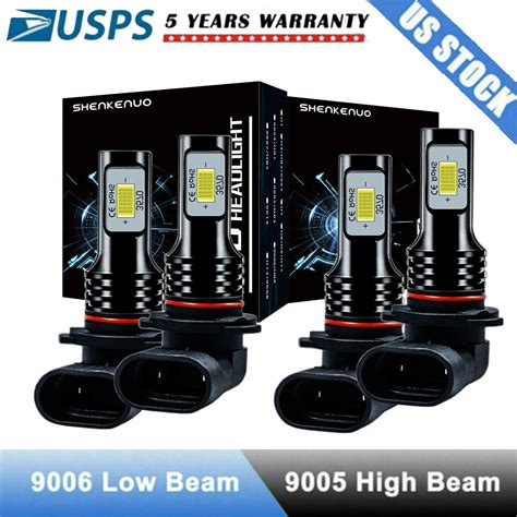 X Led Combo Headlight Kit Bulbs K Cool White Cob High