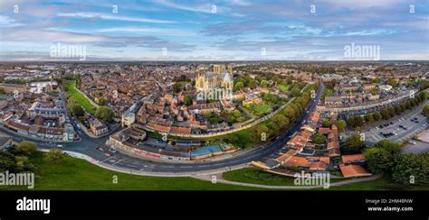 Panoramic aerial view of York city with the Minster in the centre. York ...