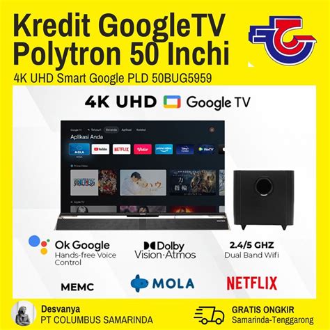 Jual Polytron K Uhd Smart Cinemax Soundbar Google Tv Inch Pld