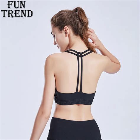 Women Sports Top Black Padded Push Up Sports Bra High Impact Yoga Bra Women Fitness Sport