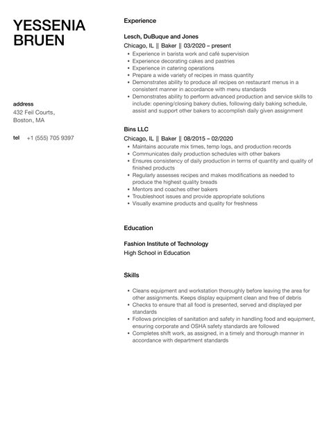 Cake Decorator Resume Example Shelly Lighting