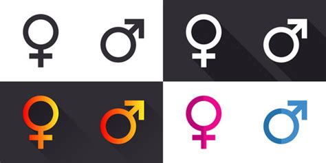 Gender Symbols Three Icons Male Female Royalty Free Vector